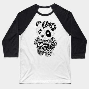 mexican panda kawaii bear in ecopop totonac patterns art Baseball T-Shirt